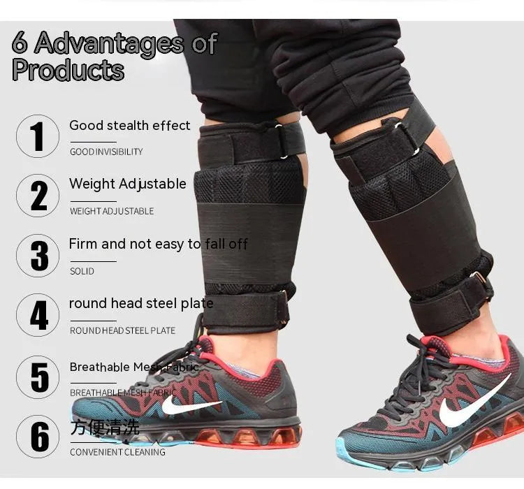 Nylon sandbag leggings with empty sleeve for weight-bearing running exercise, holds up to 6kg