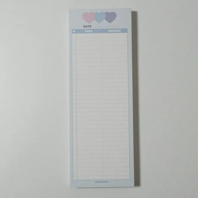Vertical English learning notepad with double-sided printing in half-B5 size with coloured cover