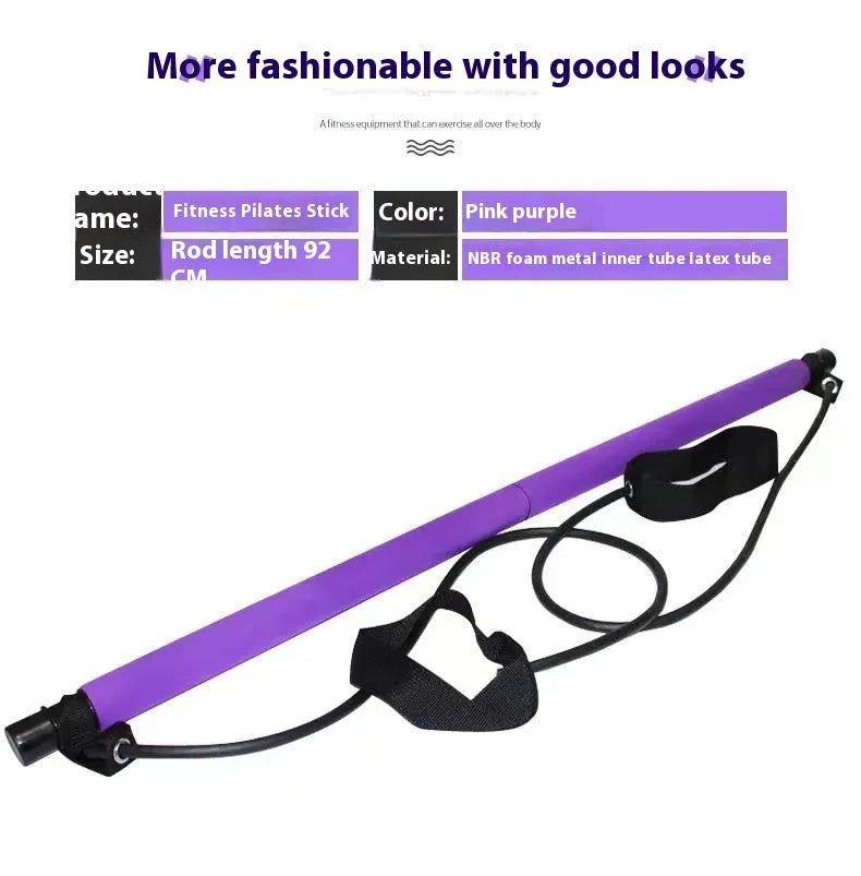 Adjustable fitness pulling rope in purple with bubble bag packaging for resistance training
