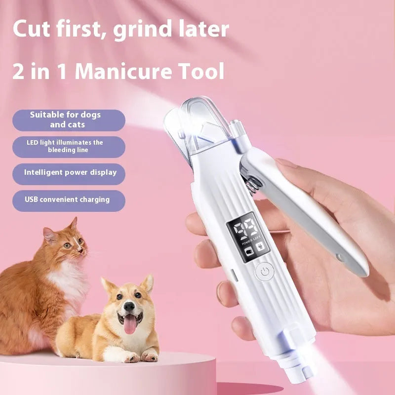HZ8 White dog nail clippers with angled blades and ergonomic ABS handle