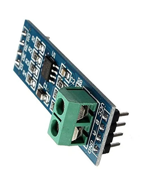 RS485 TTL to RS-485 converter module on white background, 46mm x 12mm board with DIP pins