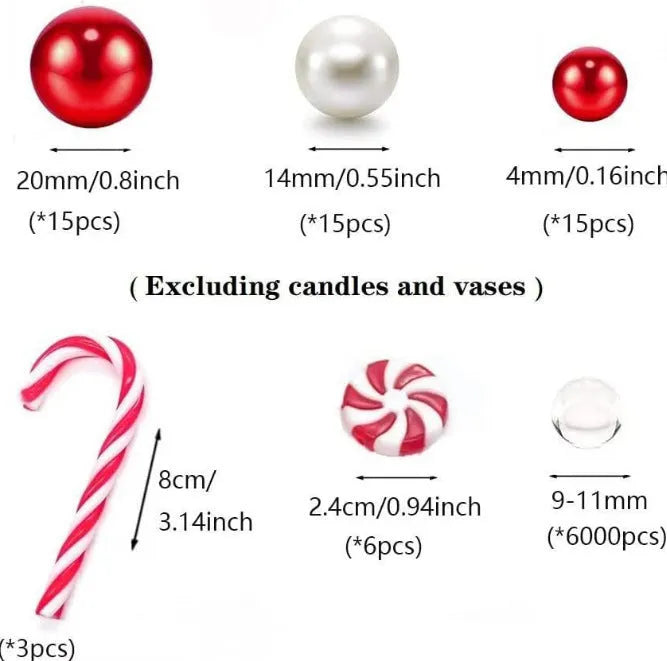 Floating stuffed vase Christmas decoration, red suit cup-shaped plastic vase, two-piece set without candles