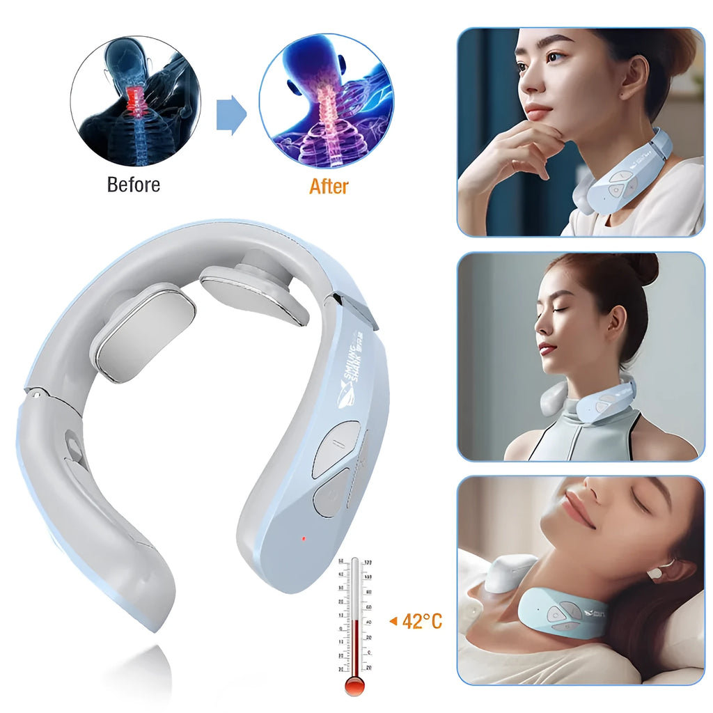 Lake Blue rechargeable EMS neck massager with vibration massage and heating function for adults
