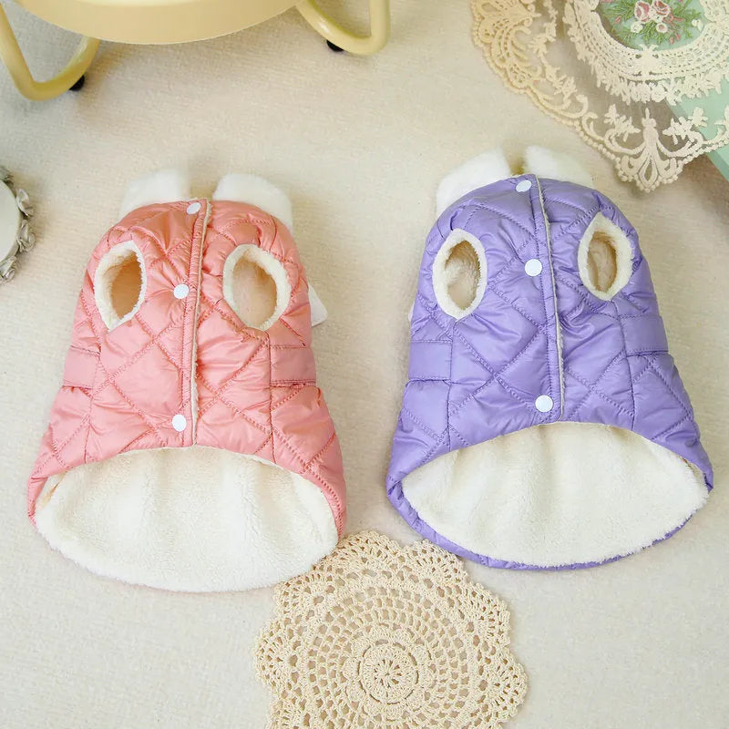 Angel wing design small dog skirt in pink and purple colours with thick cotton fabric