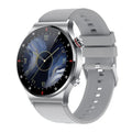 Black smartwatch with silicone band showing call notification on 1.28 inch screen