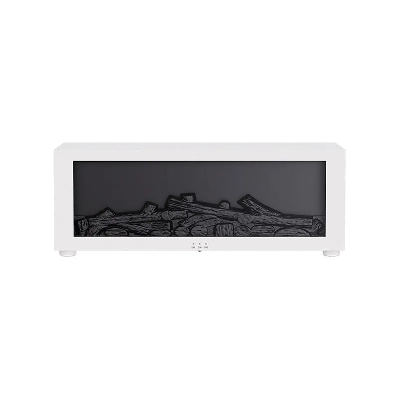 Square desktop aromatherapy diffuser emitting mist with a colourful 3D flame effect and mood lights at the base.