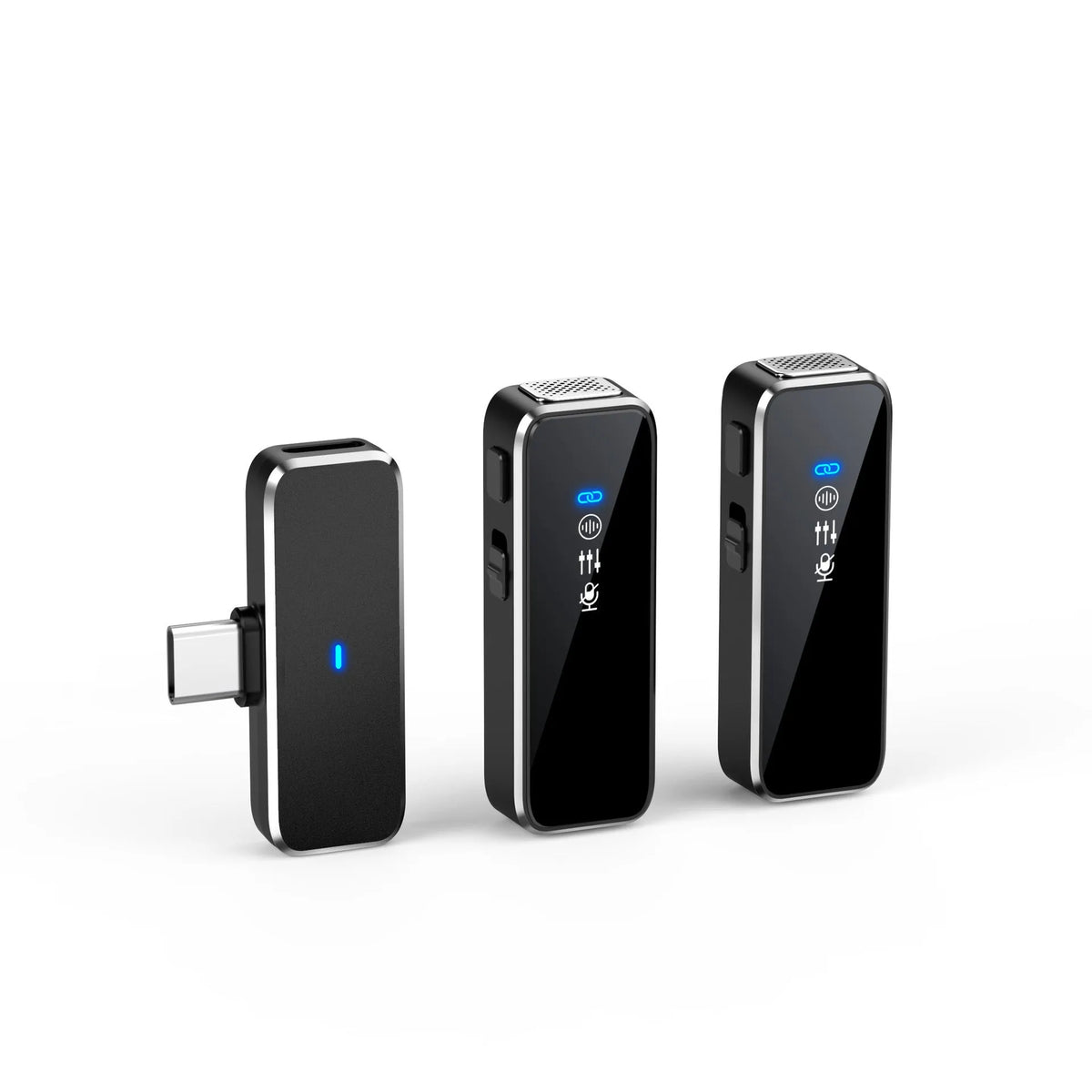Wireless collar clip microphone noise reduction with USB charging, 7.7 x 6.2 x 2.7 cm