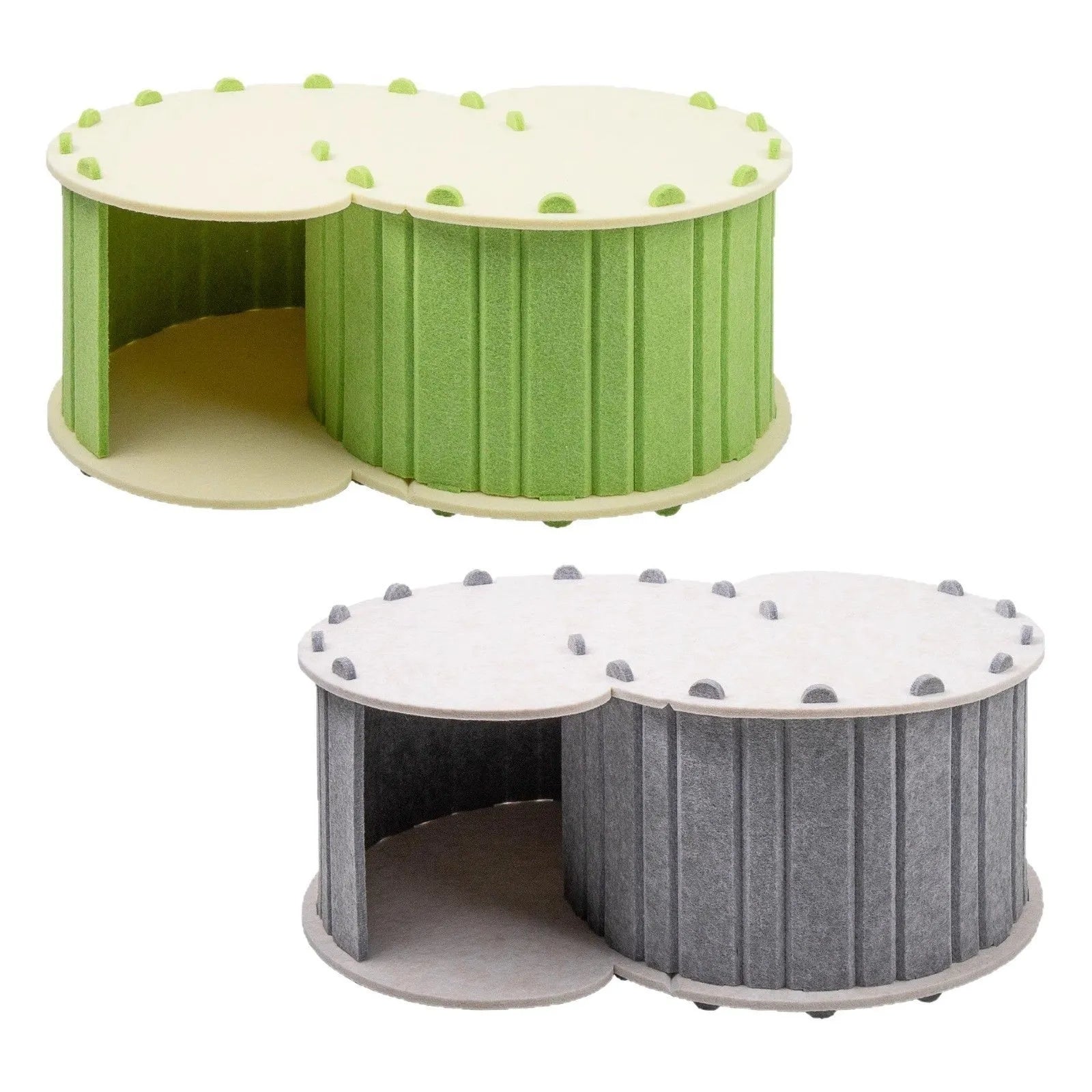 Foldable semi-closed felt cat scratch board nest in camel colour, size 58x40x24 cm