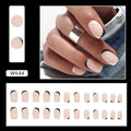 Black and white frosted false nails set with mandarin duck colour design