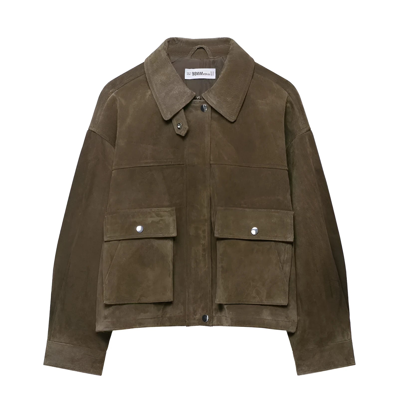 Women's medium thickness PU fabric jacket in regular fit Japanese Korean casual style
