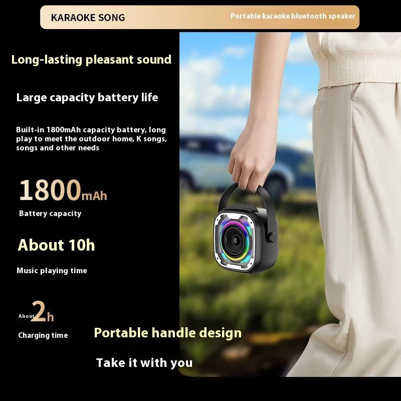 Portable wireless Bluetooth karaoke speaker with microphone in V11 colours