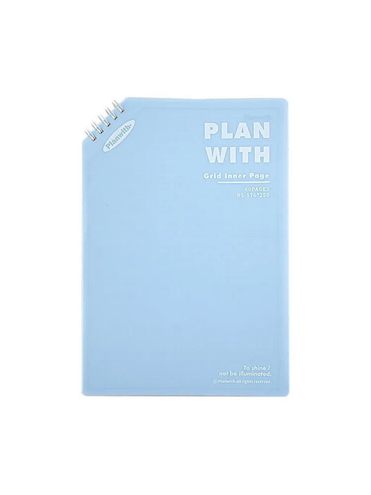 Oblique angle book series artsy ins style salt series notebook in A5 and B5 sizes with white or plaid blue covers