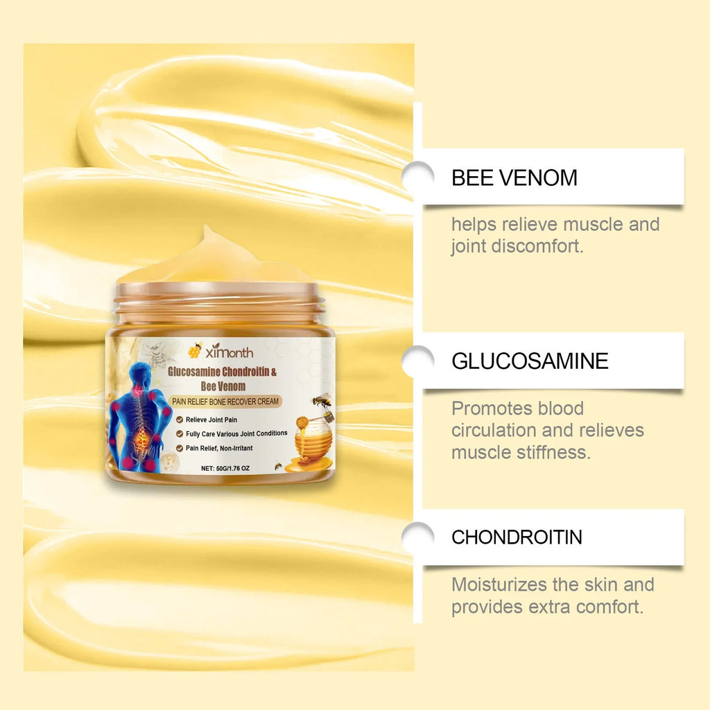 50g jar of joint neck cream with bee venom and chondroitin sulfate ingredients