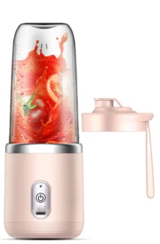 Tunisian dark blue portable USB blender juicer with six blades and plastic body
