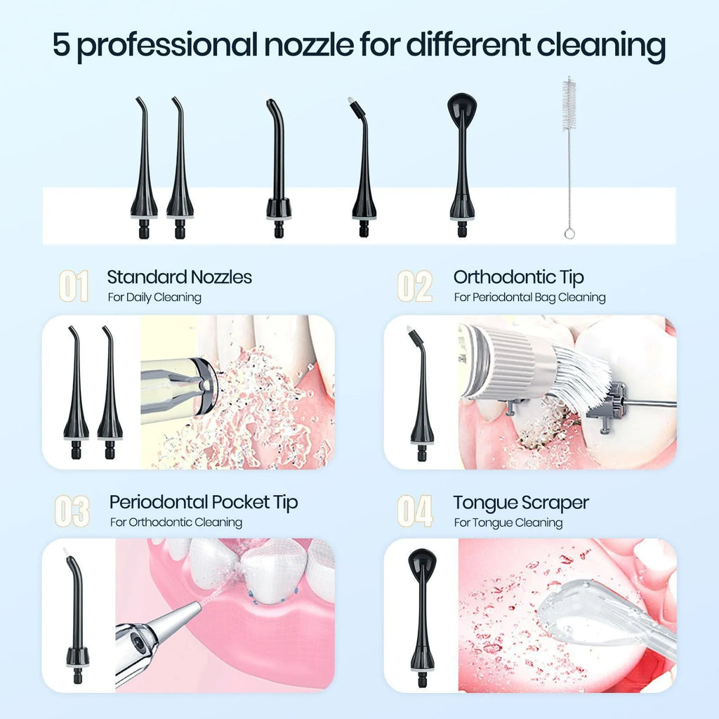 Black Prooral portable oral irrigator electric water flosser for adult home dental care