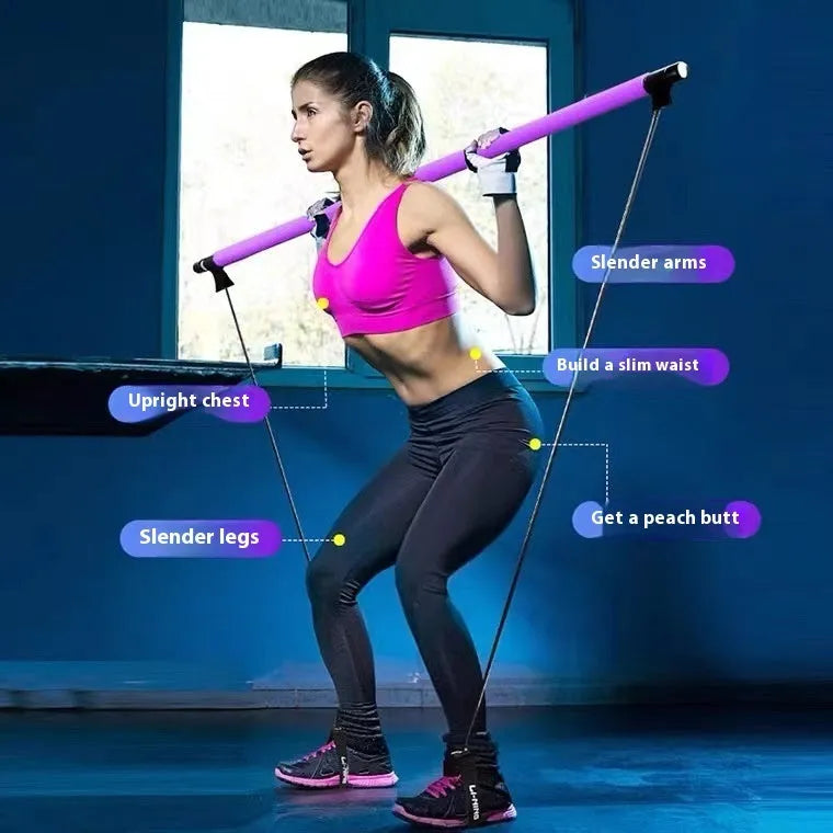 Adjustable fitness pulling rope in purple with bubble bag packaging for resistance training