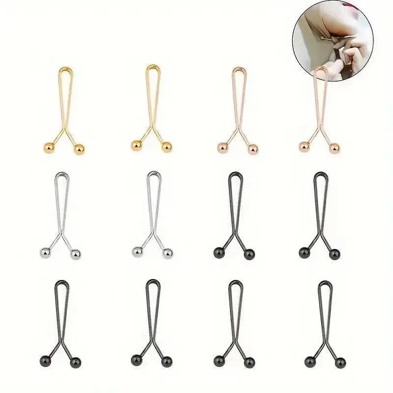 Iron scarf clip U-shaped Y-shaped steel ball clip in silver colour on fabric edge