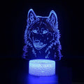White base colour-changing LED desk lamp with acrylic panel showing multi-colour gradient illumination