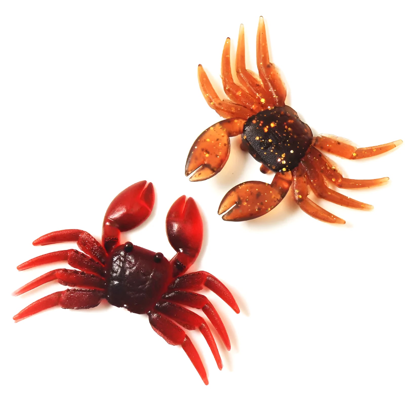 8cm PVC crab fishing lure in red and brown colour variations