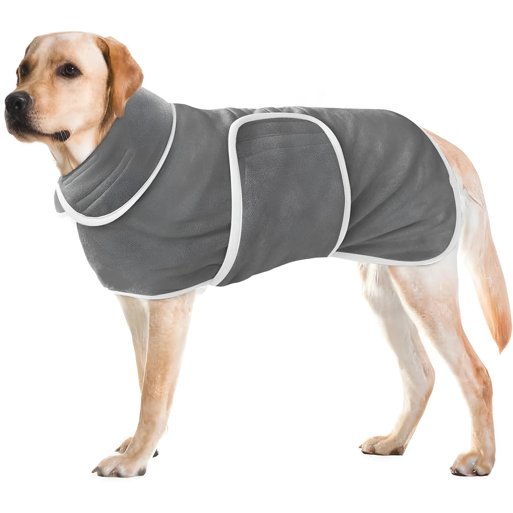 Super absorbent dog bathrobe towel coat in polyester fleece with seven size options