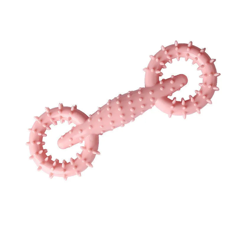 Blue TPR dog chew toy ring for puppy teething relief, 16cm diameter safe chew board