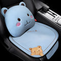 Car seat cushion three-piece set showing square cushion and lumbar support pillow in bear-blue colour.