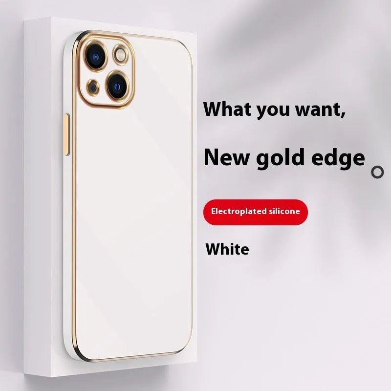 6D straight edge electroplating phone case for iPhone 16 in mint green colour, showing back and side view.