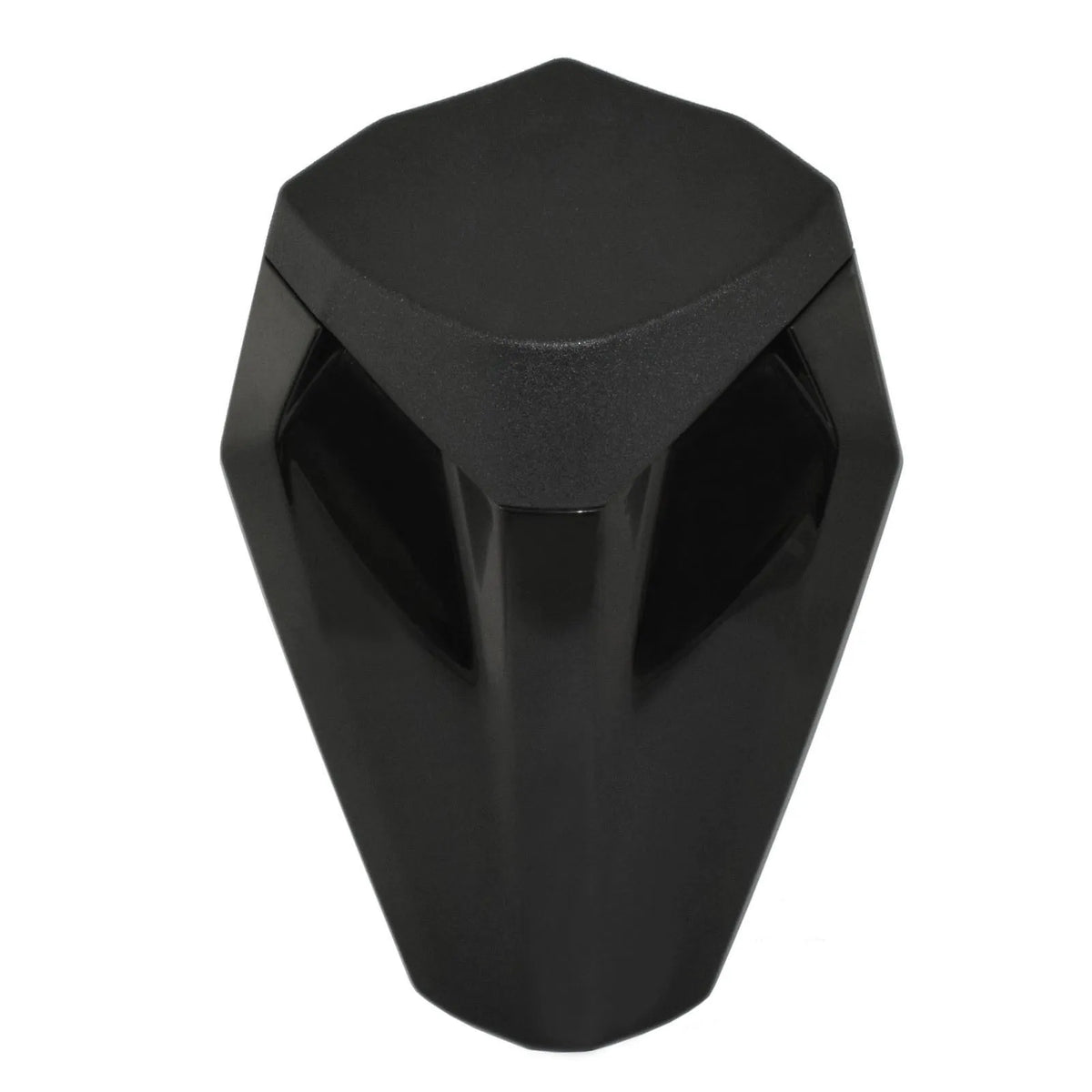 Motorcycle rear hump tail seat cover in ABS plastic, waterproof, shown in black with water transfer finish
