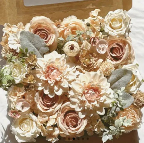 Silk flower and soft PVC artificial rose table vase decoration for wedding banquet home dining photography