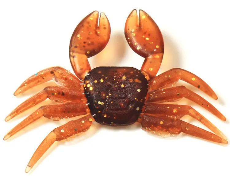 8cm PVC crab fishing lure in red and brown colour variations