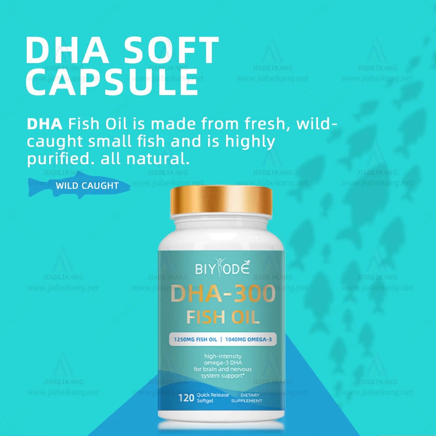 DHA-300 Omega-3 Fish Oil Softgel Capsules 120 count bottle