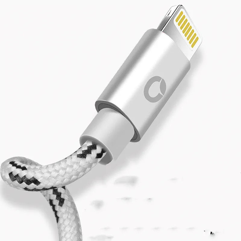 Apple MFi certified Lightning to USB-A charging cable in grey, 1 metre length.