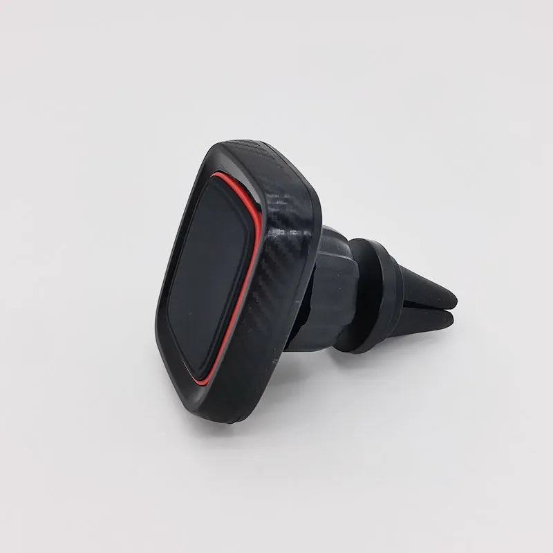 Black car air vent phone holder with long brush clamp for universal vehicle mounting