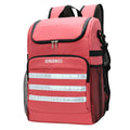 Black insulated 20L cloth backpack with a mounted shoulder bag featuring a bottle opener.