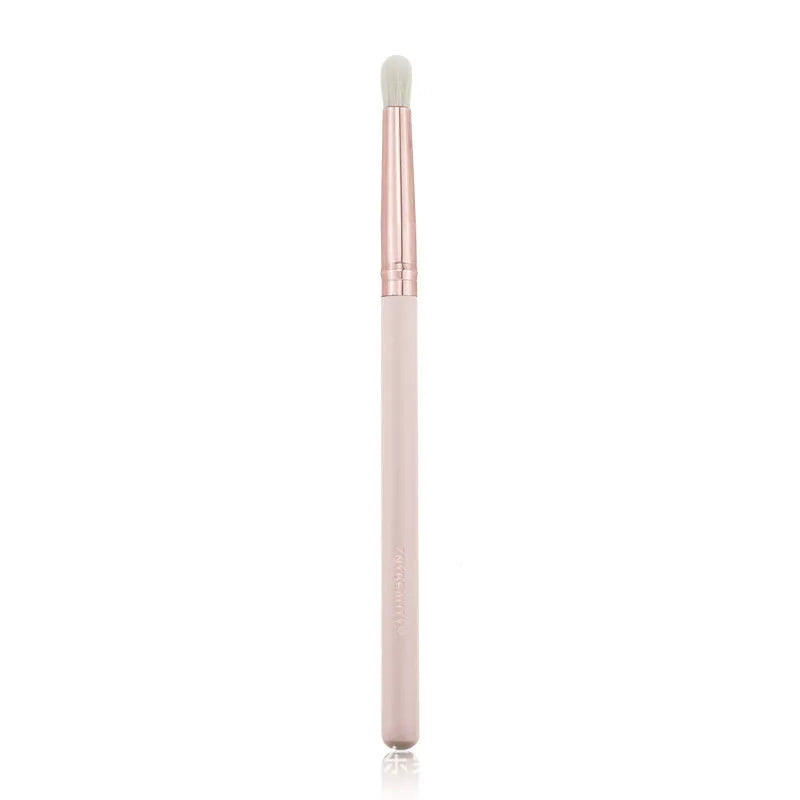26-piece pink makeup brush set with wooden handles in PU storage case