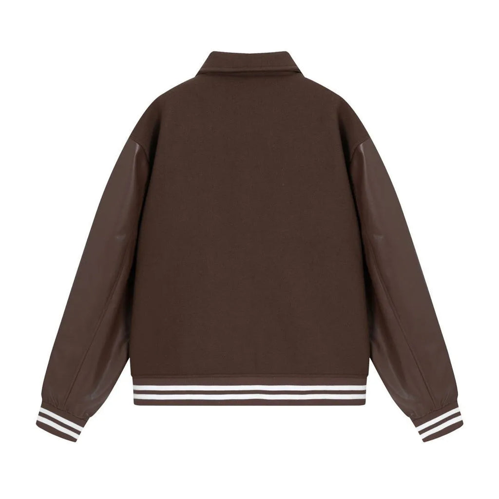 Women's bone stitch embroidered woolen jacket in apricot colour