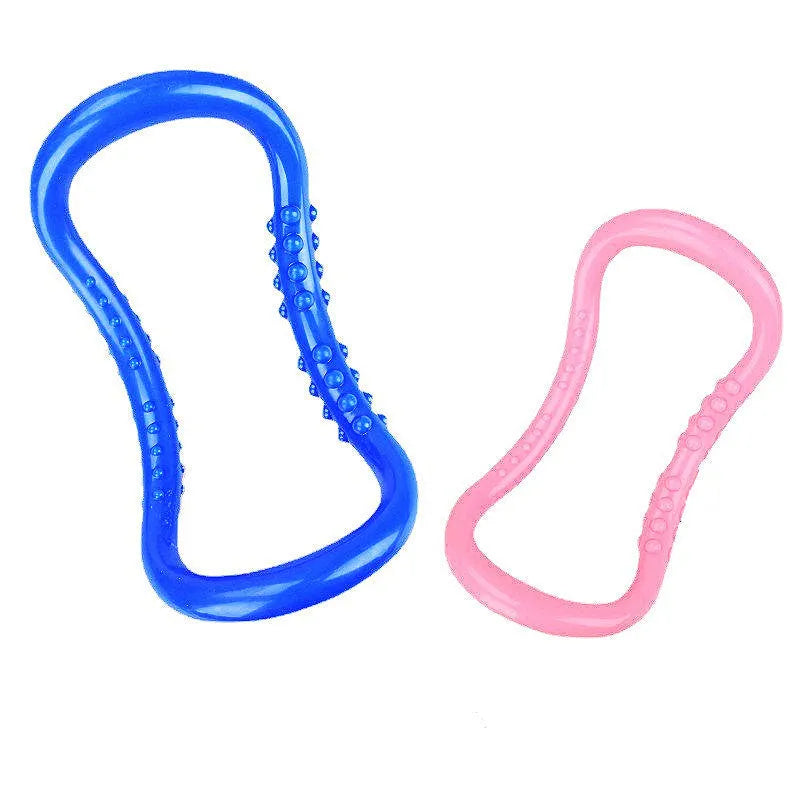 PP material yoga ring stretching bracelet in blue, pink, or purple colour for pilates and flexibility training