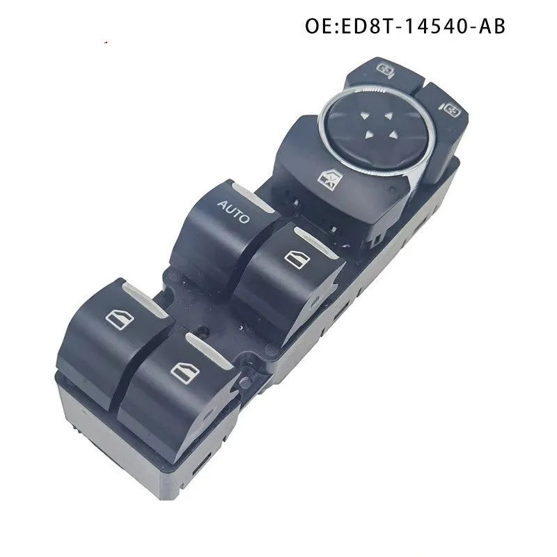 Ford Focus electric window regulator assembly with black ABS housing and 12V motor.