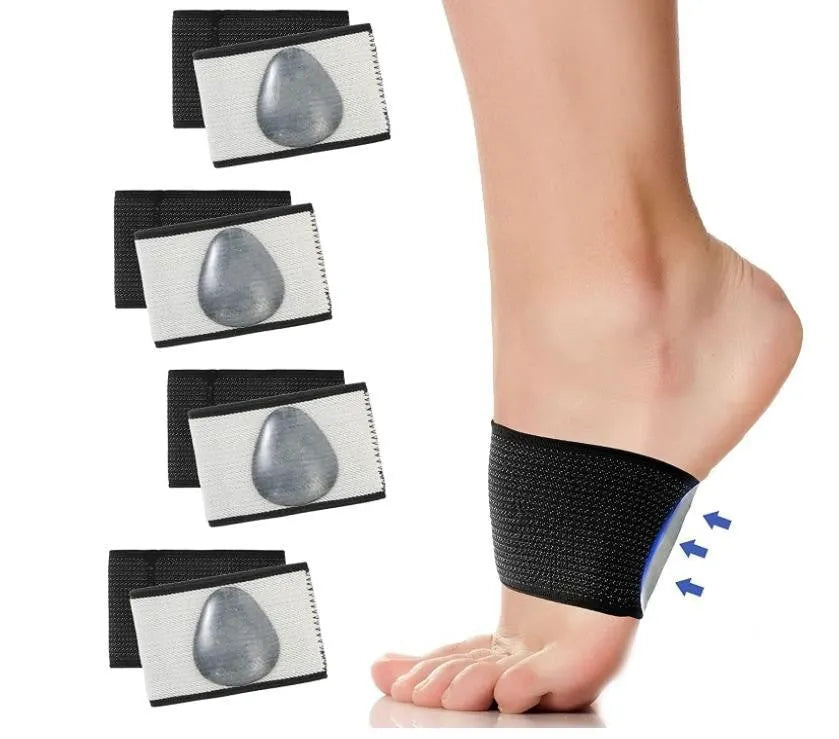 Elastic foot bandage cover with heart pad design for arch support