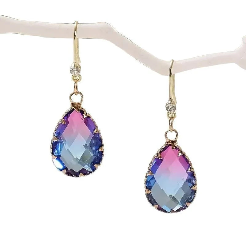 Pair of coloured glaze heart-shaped earrings for women in a choice of four colours.