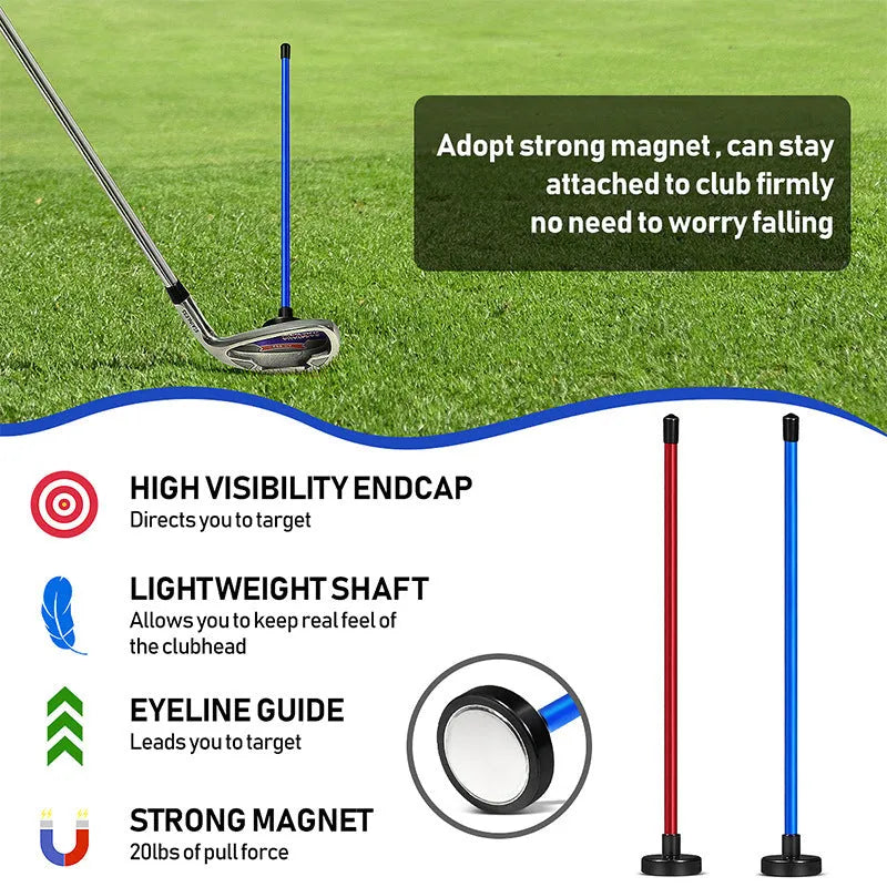 Aluminium alloy golf swing trainer with magnetic direction baseball bar in red colour