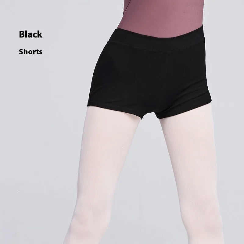 Black women's cotton dance pants for ballet practice and fitness