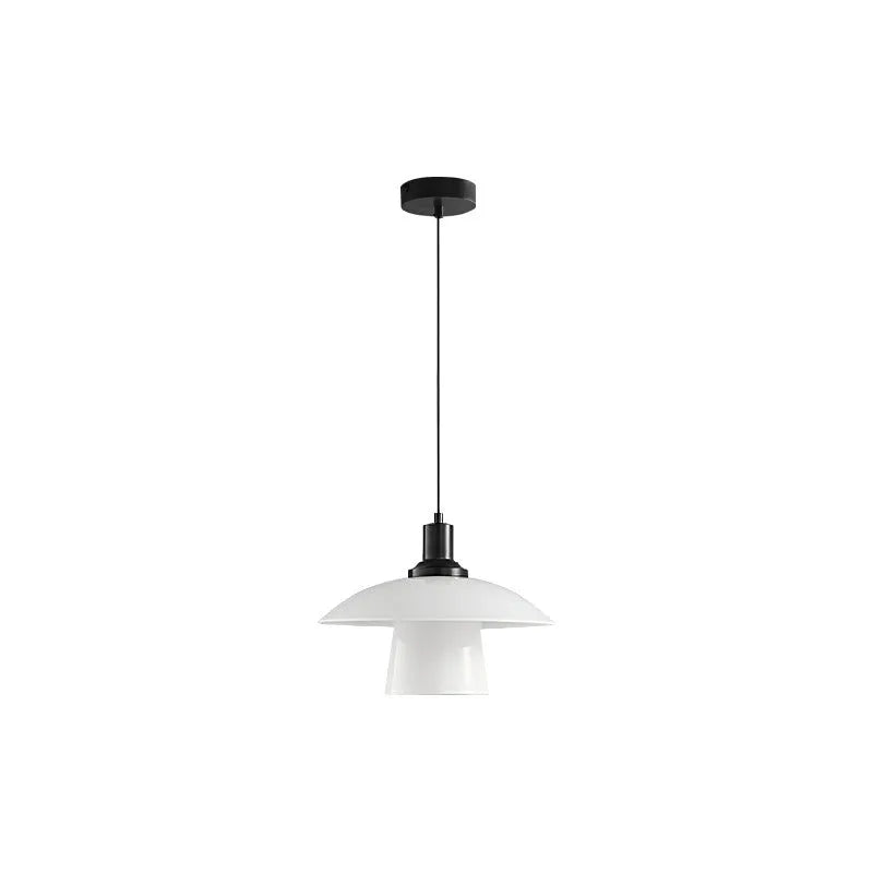 Black glass bedside droplight pendant with Italian minimalist design