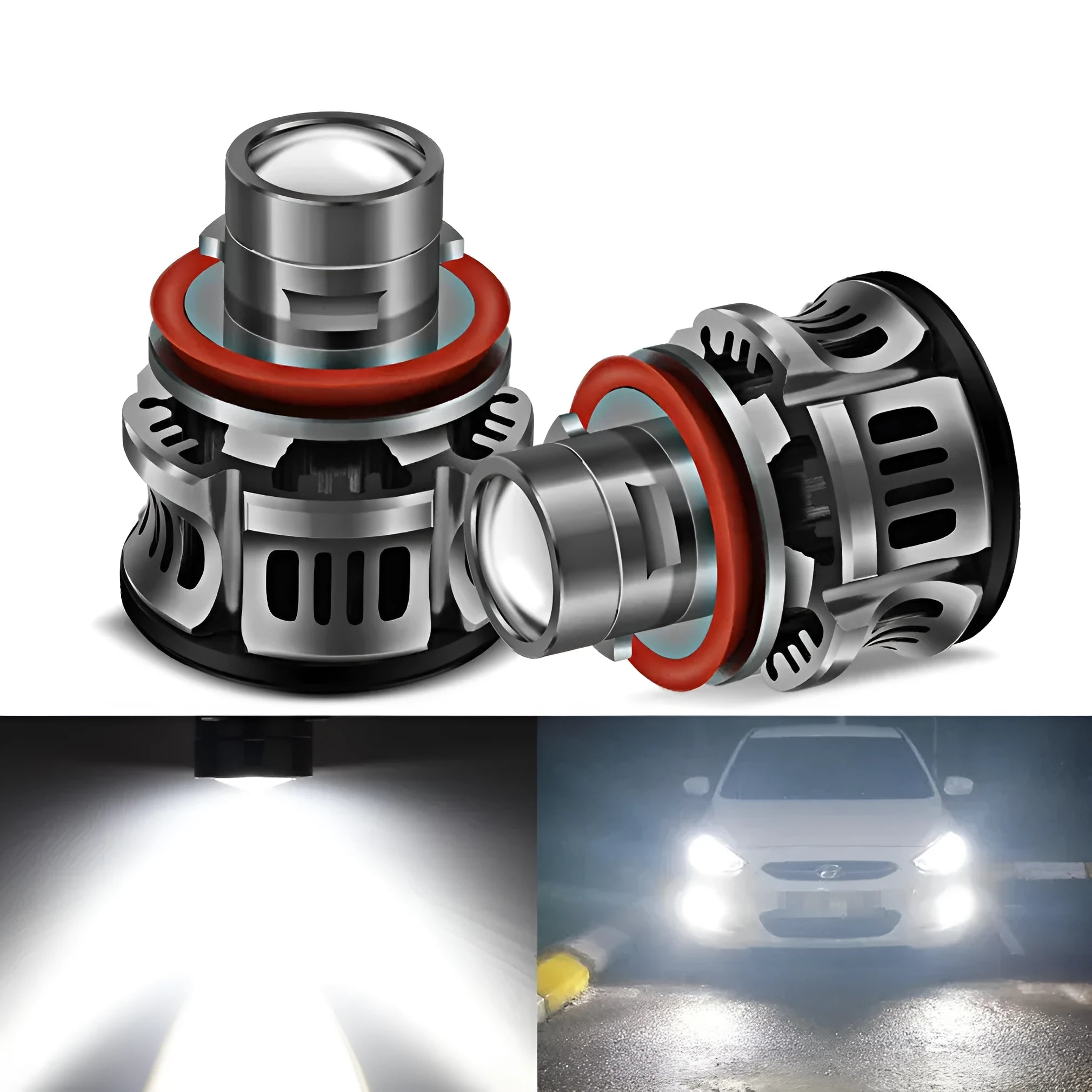 36W laser car fog lamp with aviation aluminium housing and 6000K white light for universal vehicle fit