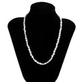 Men's white U-shaped pearl clavicle necklace with adjustable 41-50cm chain