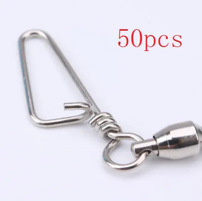 Fishing 8-shaped ring connector bearing swivel in copper, size 0 to 10, black and silver white colours