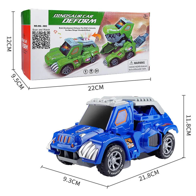 Blue and green universal electric transforming car toy, 25 x 12 x 20 cm, with colour box and AA batteries