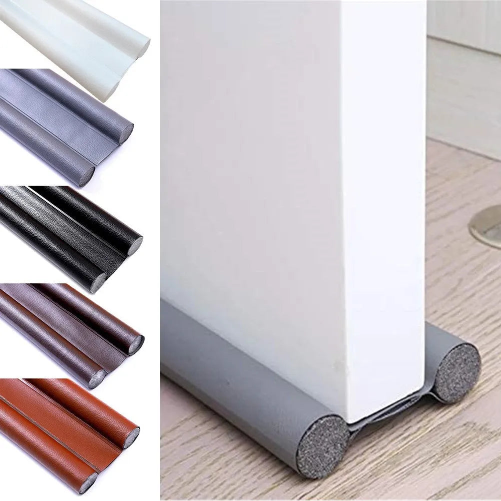 3x96cm leather wear-resistant door bottom sealing strip in black, brown, gray, orange, old brown, or white
