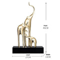 Fortune Bring Elephant decorative resin sculpture in European style with gold, silver, rose gold, or retro colour finish.