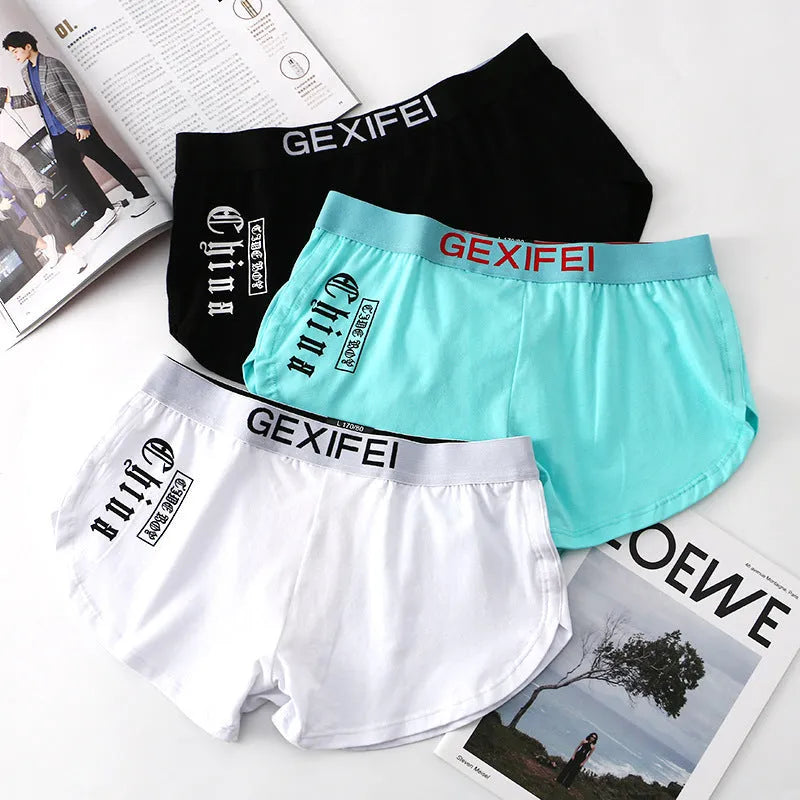 Men's plus size cotton boxer briefs in black on a mid waist, showing the breathable knit fabric.